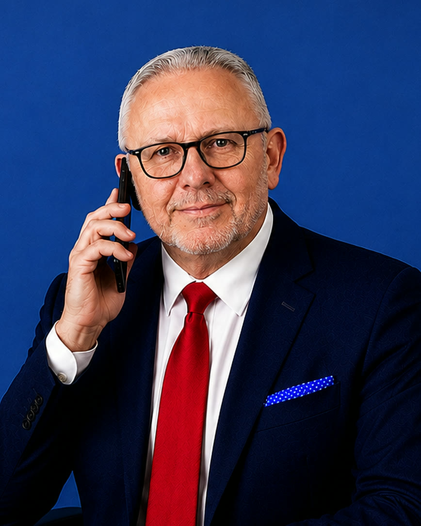 Dariusz Bobolewski, niezależny ekspert finansowy z Lublina, podczas rozmowy telefonicznej z klientem