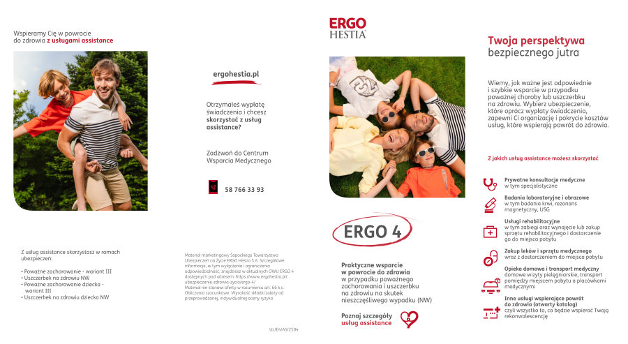 Ulotka ERGO 4 - usługi assistance wspierające powrót do zdrowia
